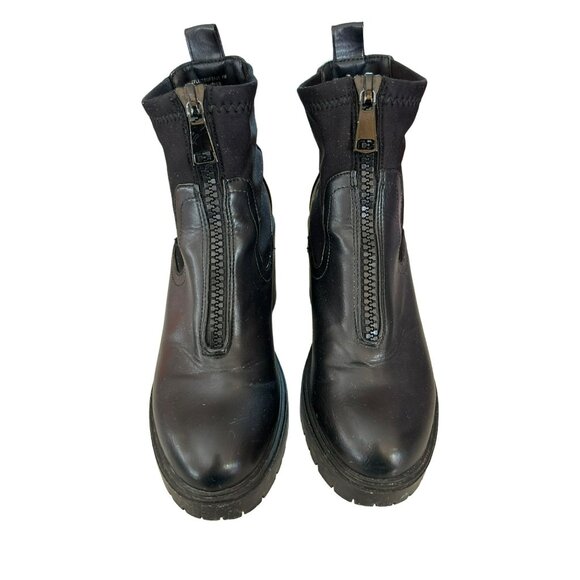 Madden Girl Women's Y2K Black Chunky Ankle Boots Size 7 Zip Up Front Grunge Goth - Picture 2 of 6